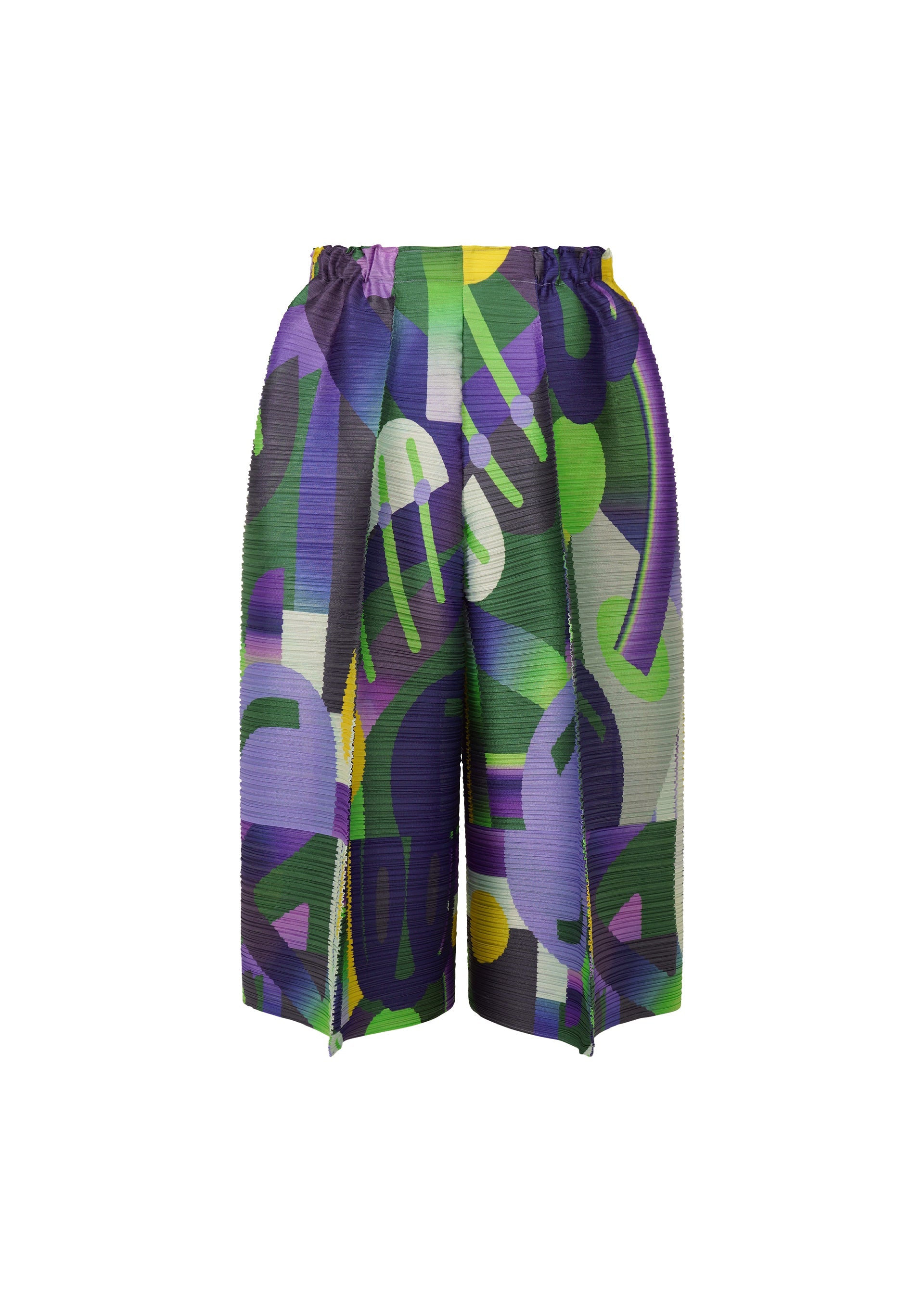 A detail shot of the PLEATS PLEASE ISSEY MIYAKE PLAYGROUND trousers.