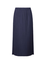 A product shot of the PLEATS PLEASE ISSEY MIYAKE MONTHLY COLORS MAY skirt in navy (75).