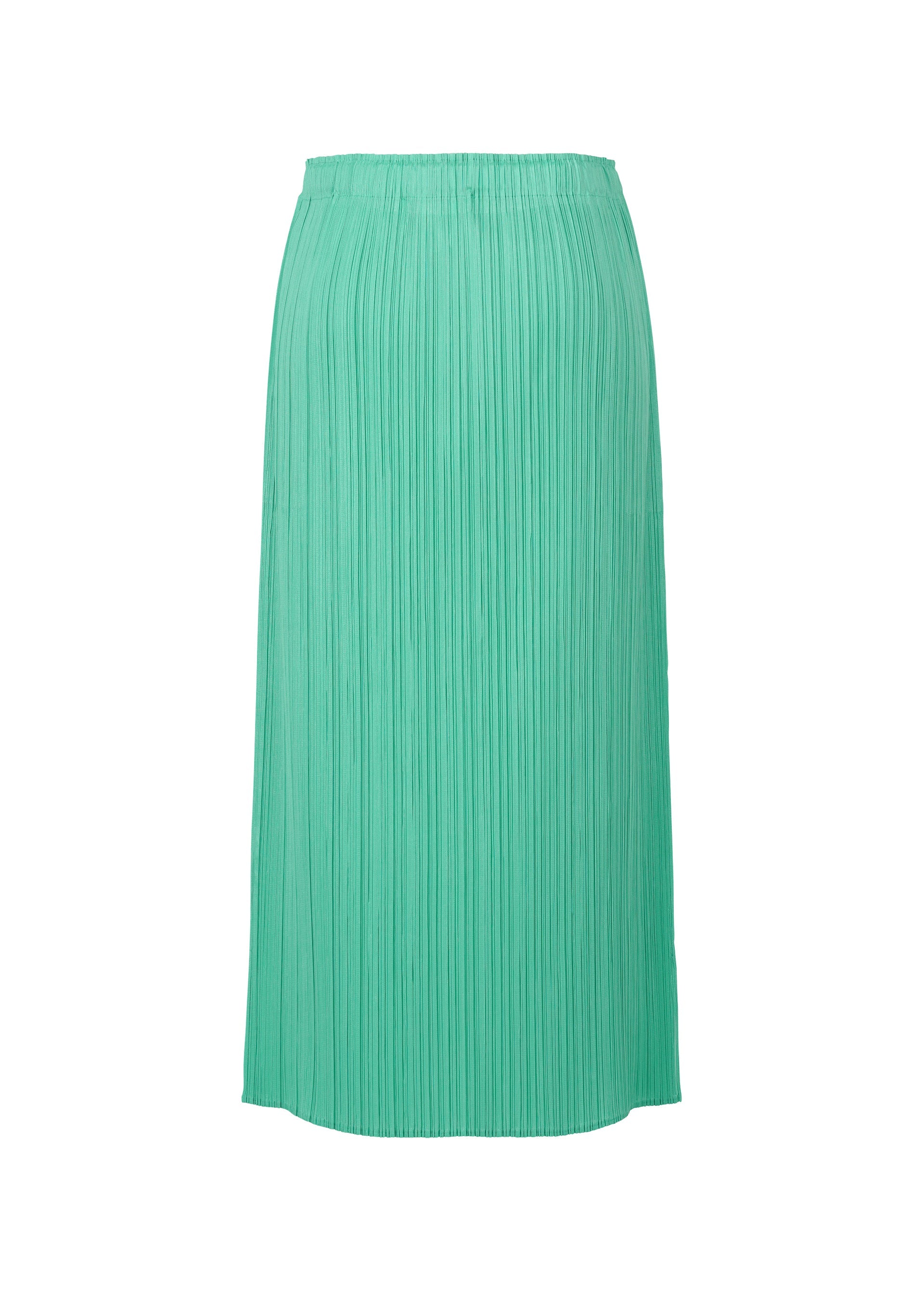 A detail shot of the PLEATS PLEASE ISSEY MIYAKE MONTHLY COLORS MAY skirt.