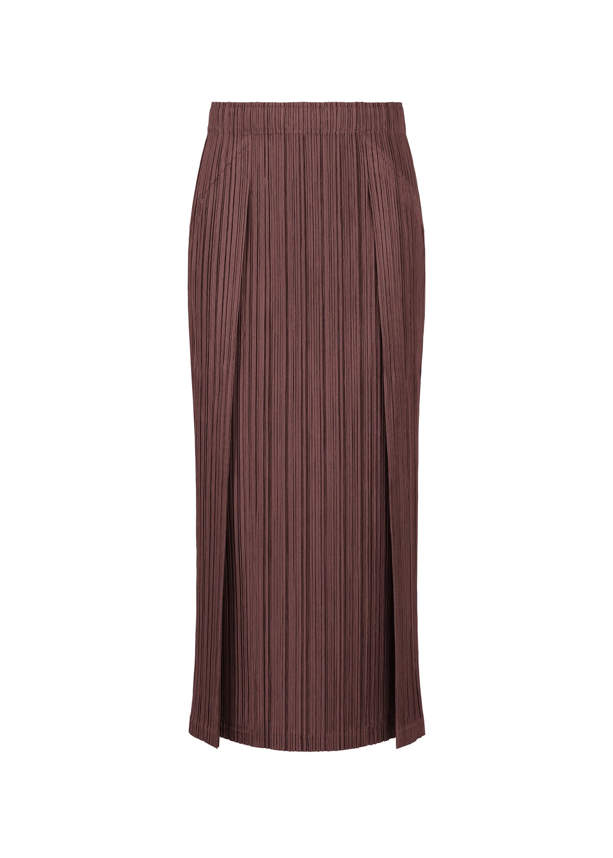 A product shot of the PLEATS PLEASE ISSEY MIYAKE THICKER BOTTOMS 1 clothing in bordeaux (84).