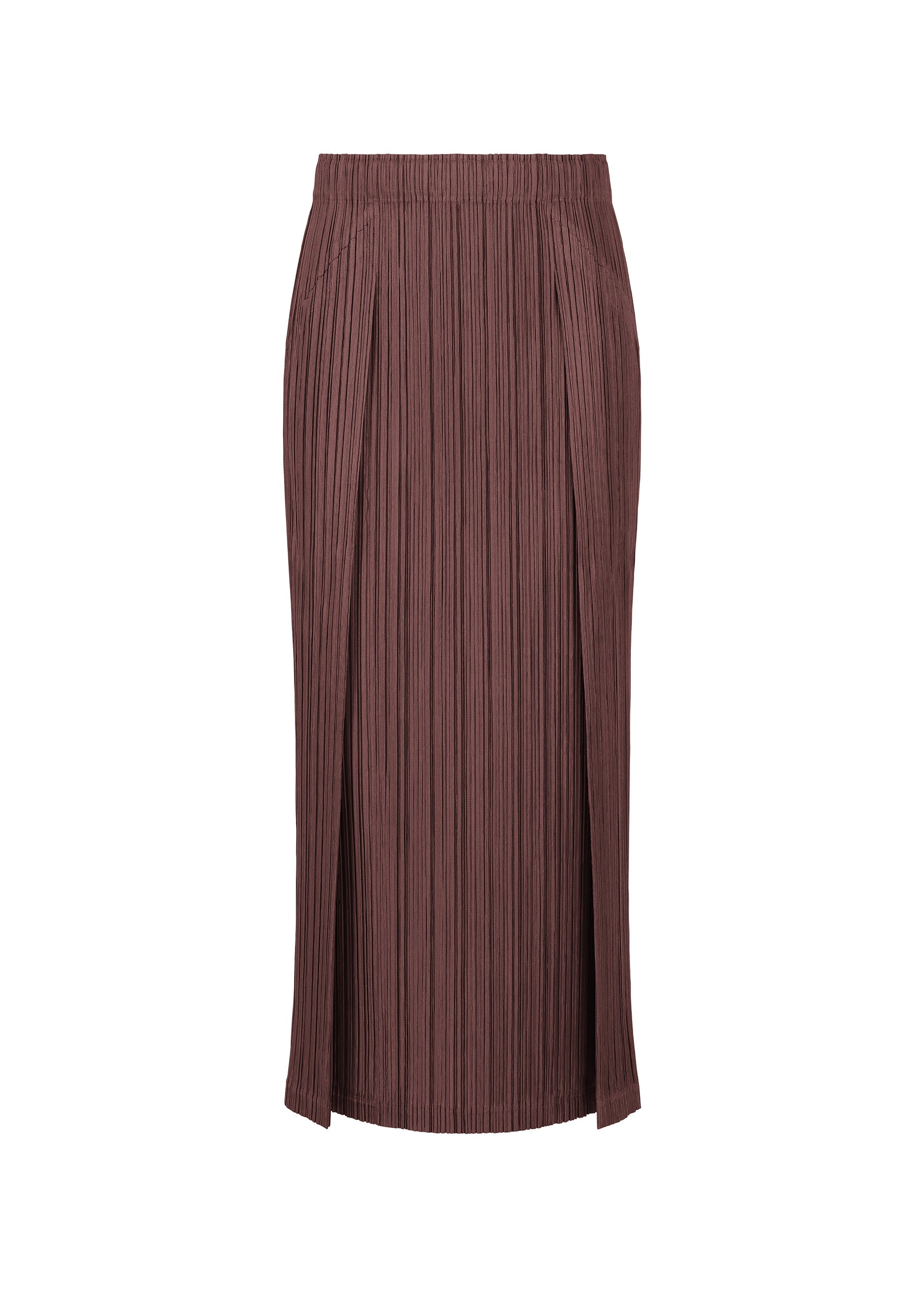 A product shot of the PLEATS PLEASE ISSEY MIYAKE THICKER BOTTOMS 1 clothing in bordeaux (84).