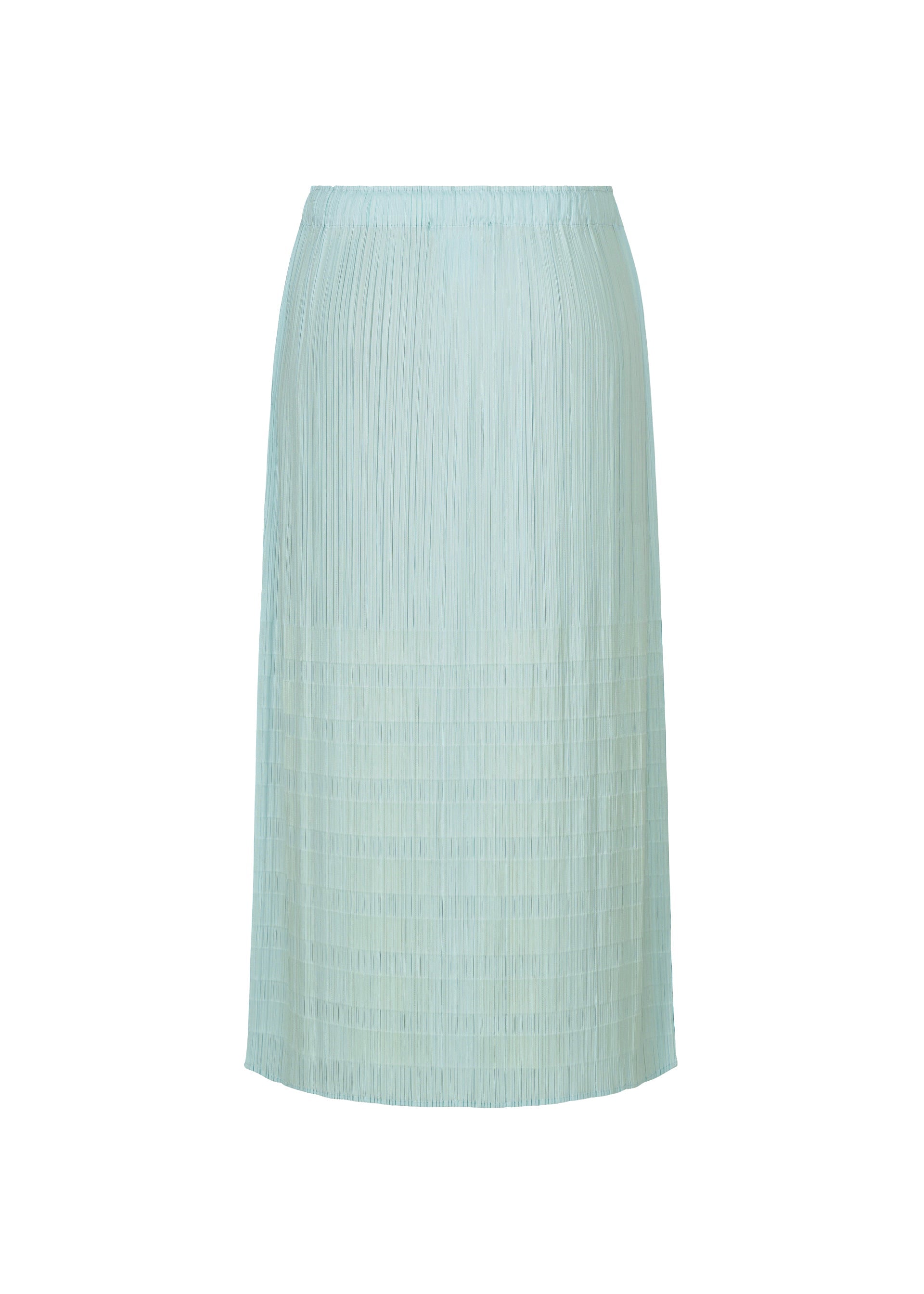 A detail shot of the PLEATS PLEASE ISSEY MIYAKE BUMPY BASKET skirt.