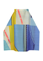 A product shot of the PLEATS PLEASE ISSEY MIYAKE CITY COLLAGE clothing in blue x yellow (07).