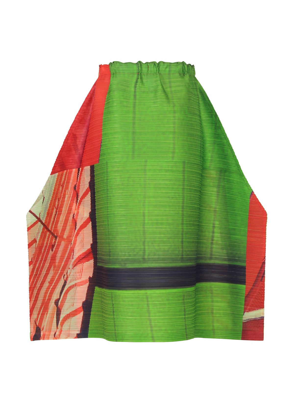 A detail shot of the PLEATS PLEASE ISSEY MIYAKE CITY COLLAGE clothing.