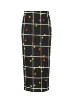A product shot of the PLEATS PLEASE ISSEY MIYAKE CROSSING DOTS skirt in black (15).