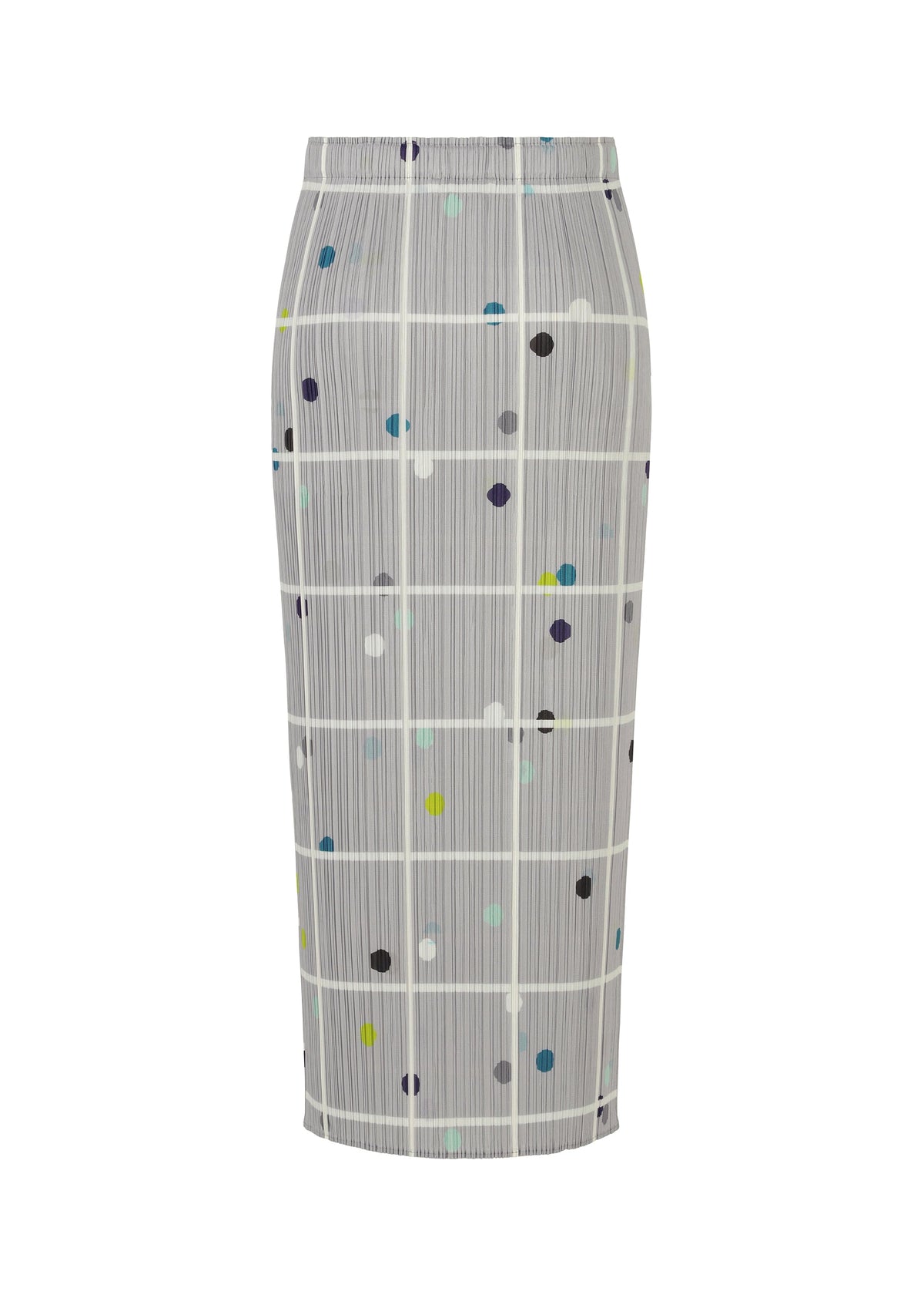 A detail shot of the PLEATS PLEASE ISSEY MIYAKE CROSSING DOTS skirt.