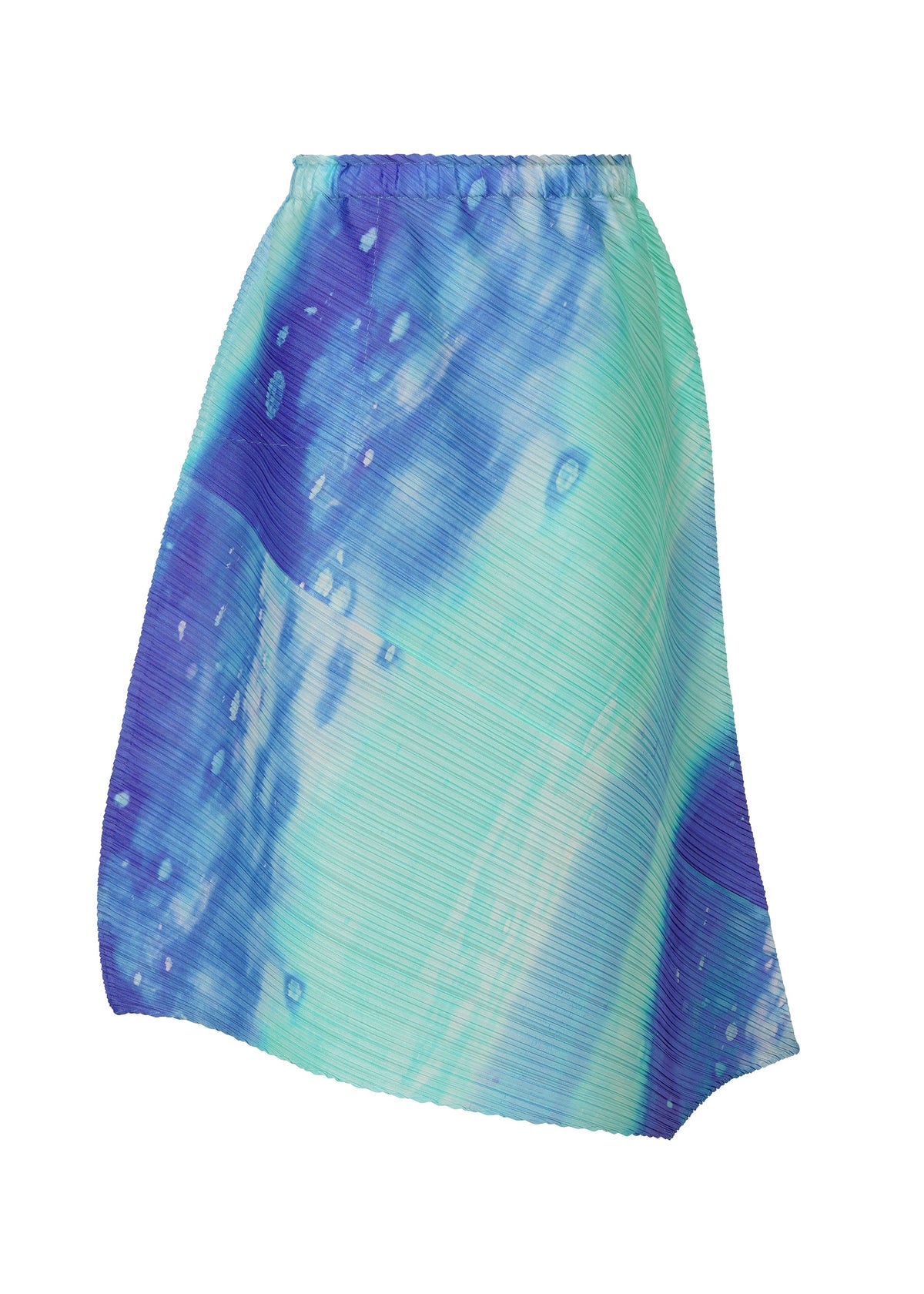 A product shot of the PLEATS PLEASE ISSEY MIYAKE SEA BUBBLE skirt in blue (72).