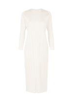 A product shot of the PLEATS PLEASE ISSEY MIYAKE MONTHLY COLORS FEBRUARY dress in white (01).