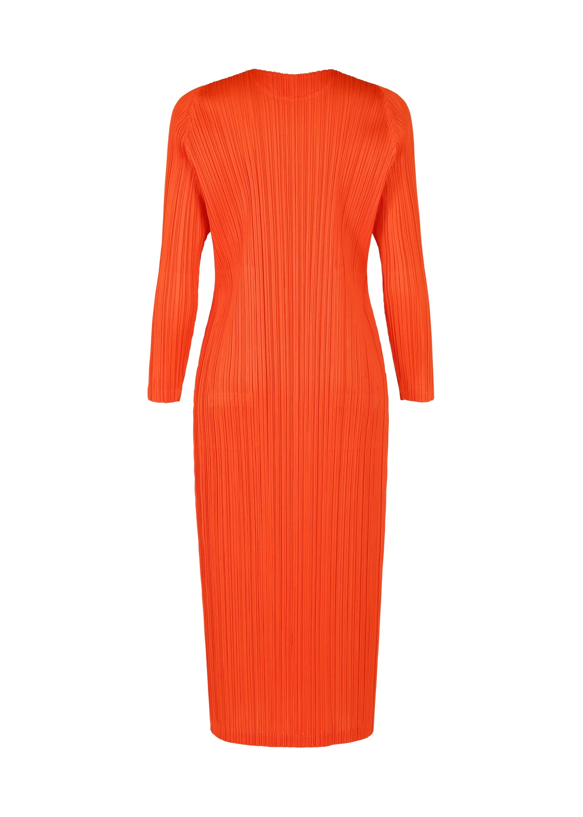A detail shot of the PLEATS PLEASE ISSEY MIYAKE MONTHLY COLORS FEBRUARY dress.