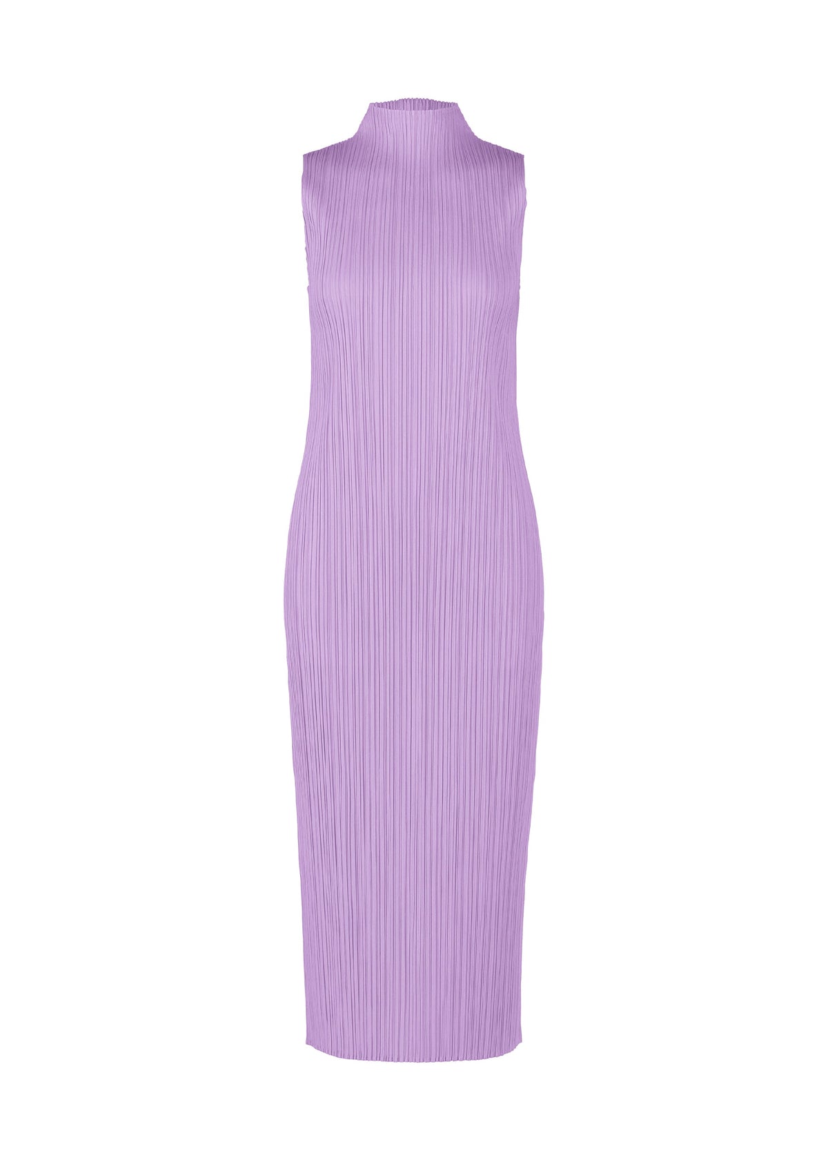 A product shot of the PLEATS PLEASE ISSEY MIYAKE MONTHLY COLORS APRIL dress in light purple (80).