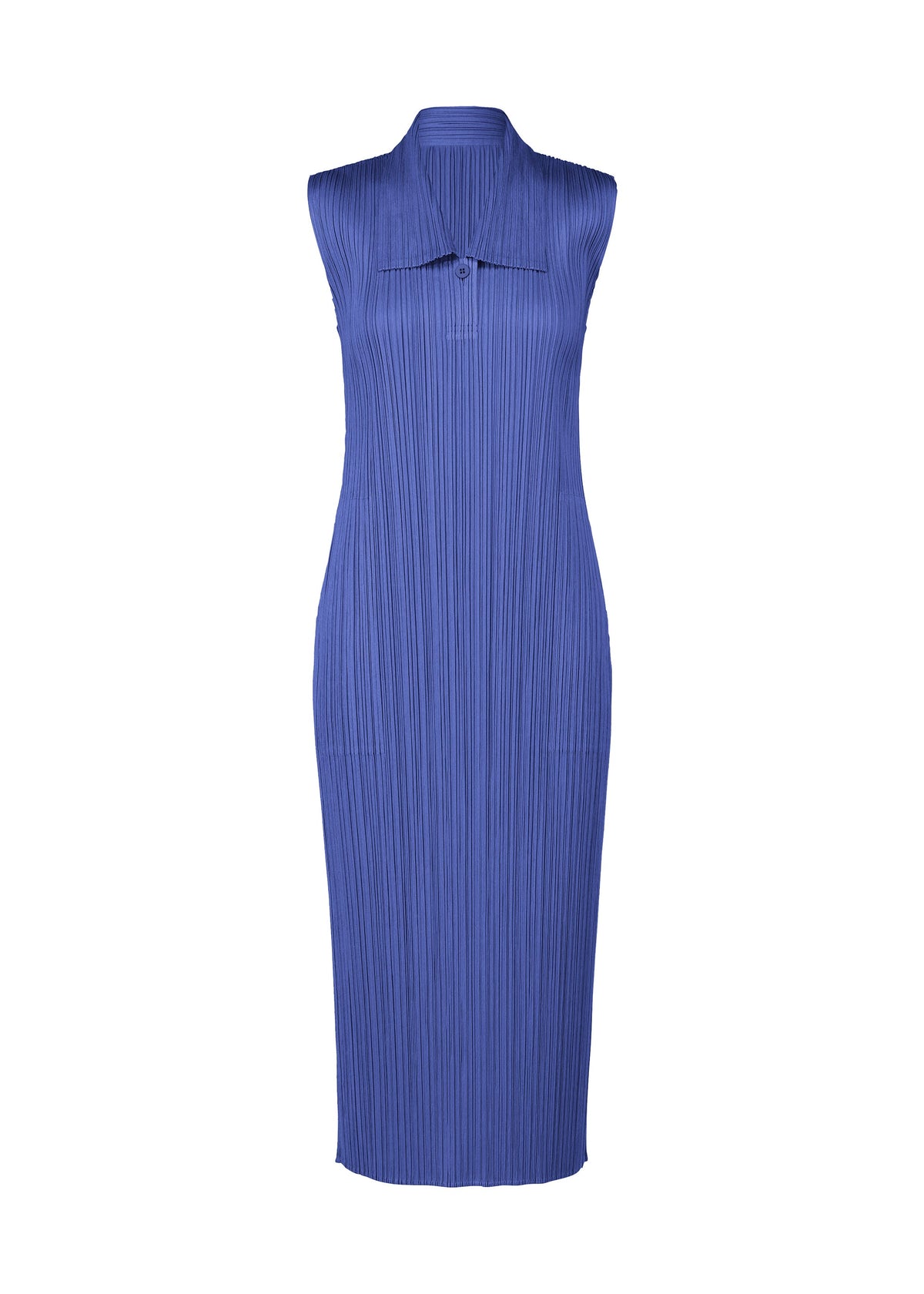 A product shot of the PLEATS PLEASE ISSEY MIYAKE MONTHLY COLORS MAY dress in blue (72).