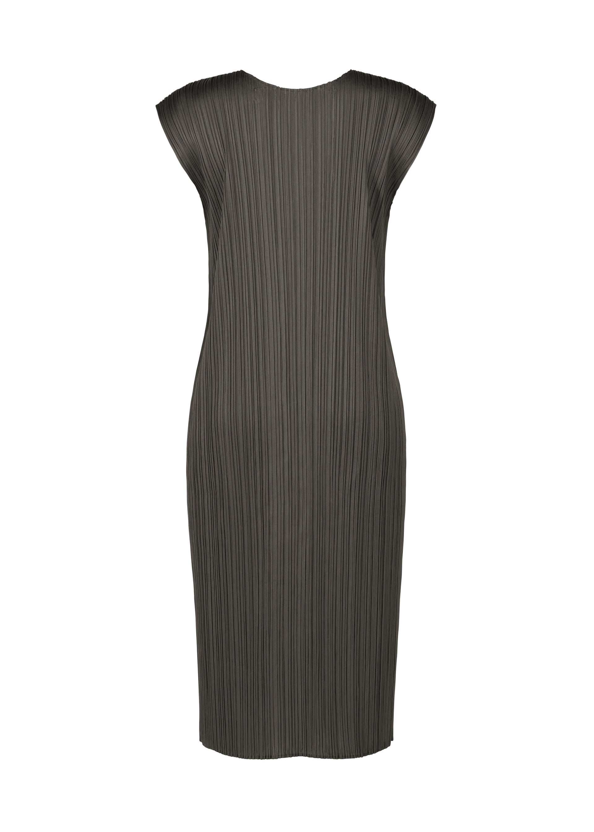 A detail shot of the PLEATS PLEASE ISSEY MIYAKE MONTHLY COLORS : JUNE dress.