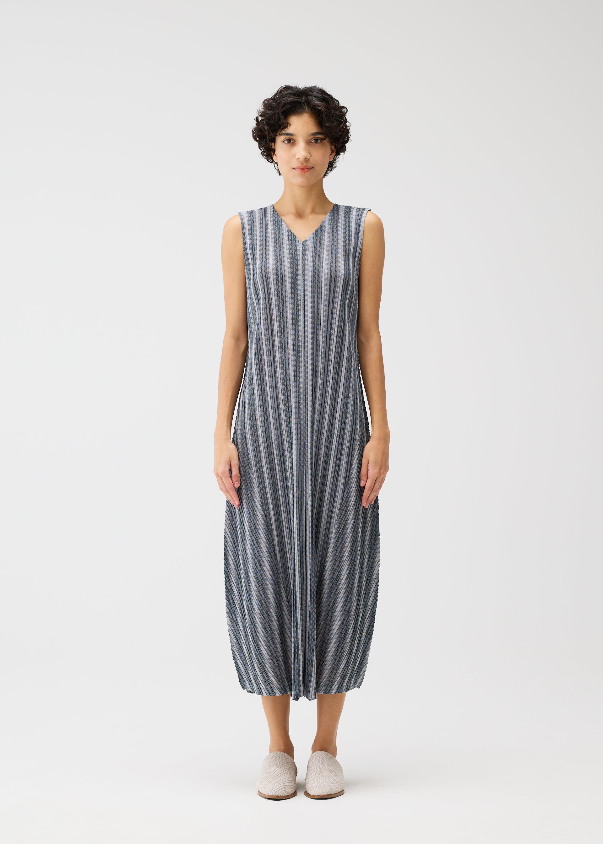 COTTON ZIGZAG Dress Grey