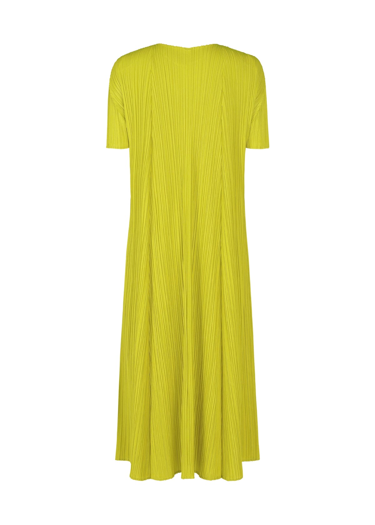A detail shot of the PLEATS PLEASE ISSEY MIYAKE MELLOW PLEATS dress.
