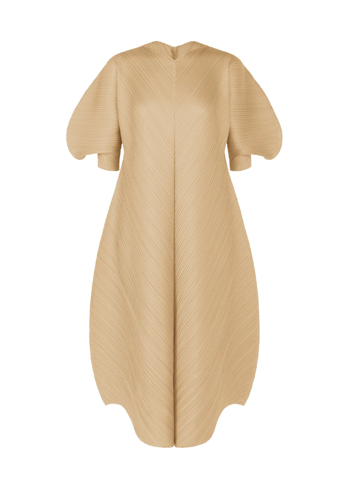 A product shot of the PLEATS PLEASE ISSEY MIYAKE COAST dress in sand beige (43).