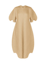 A product shot of the PLEATS PLEASE ISSEY MIYAKE COAST dress in sand beige (43).