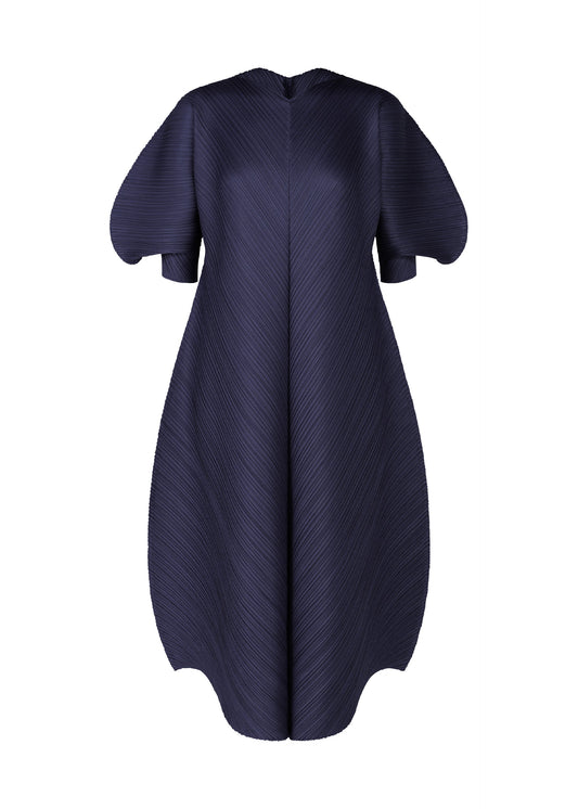 A product shot of the PLEATS PLEASE ISSEY MIYAKE COAST dress in navy (75).