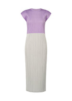 A product shot of the PLEATS PLEASE ISSEY MIYAKE SWING dress in light purple (80).