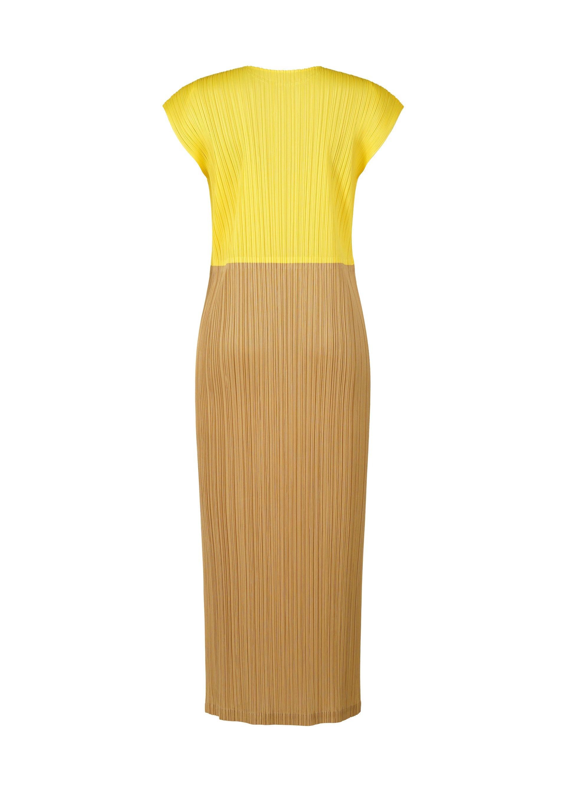 A detail shot of the PLEATS PLEASE ISSEY MIYAKE SWING dress.