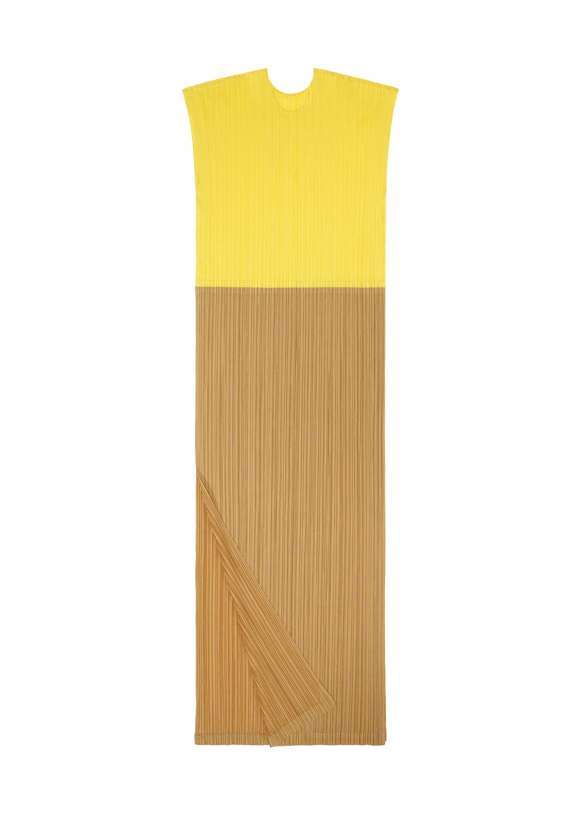 A detail shot of the PLEATS PLEASE ISSEY MIYAKE SWING dress.