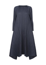 A product shot of the PLEATS PLEASE ISSEY MIYAKE CITY FRAME dress in dark navy (78).