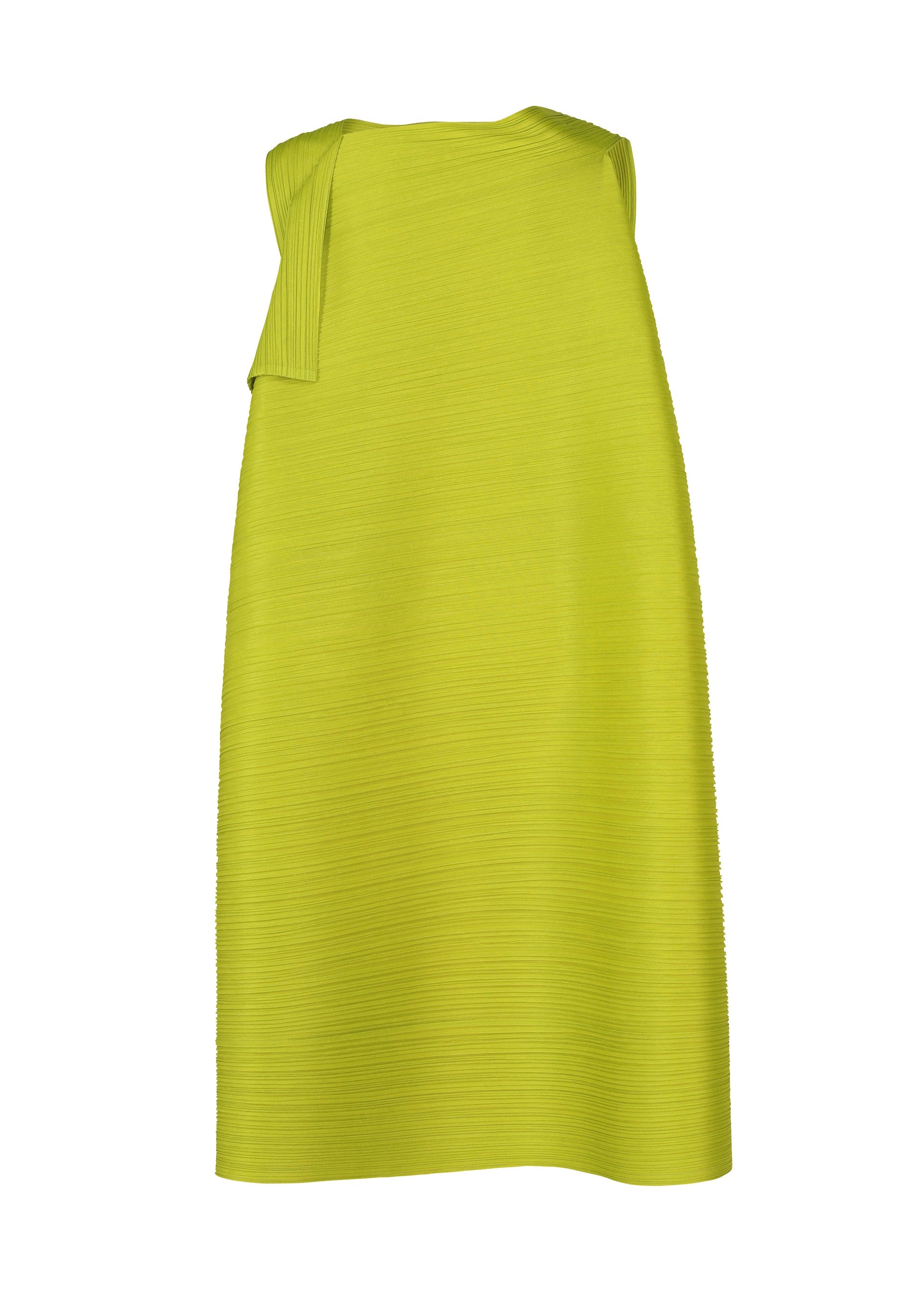 A detail shot of the PLEATS PLEASE ISSEY MIYAKE BOUNCY BASKET dress.
