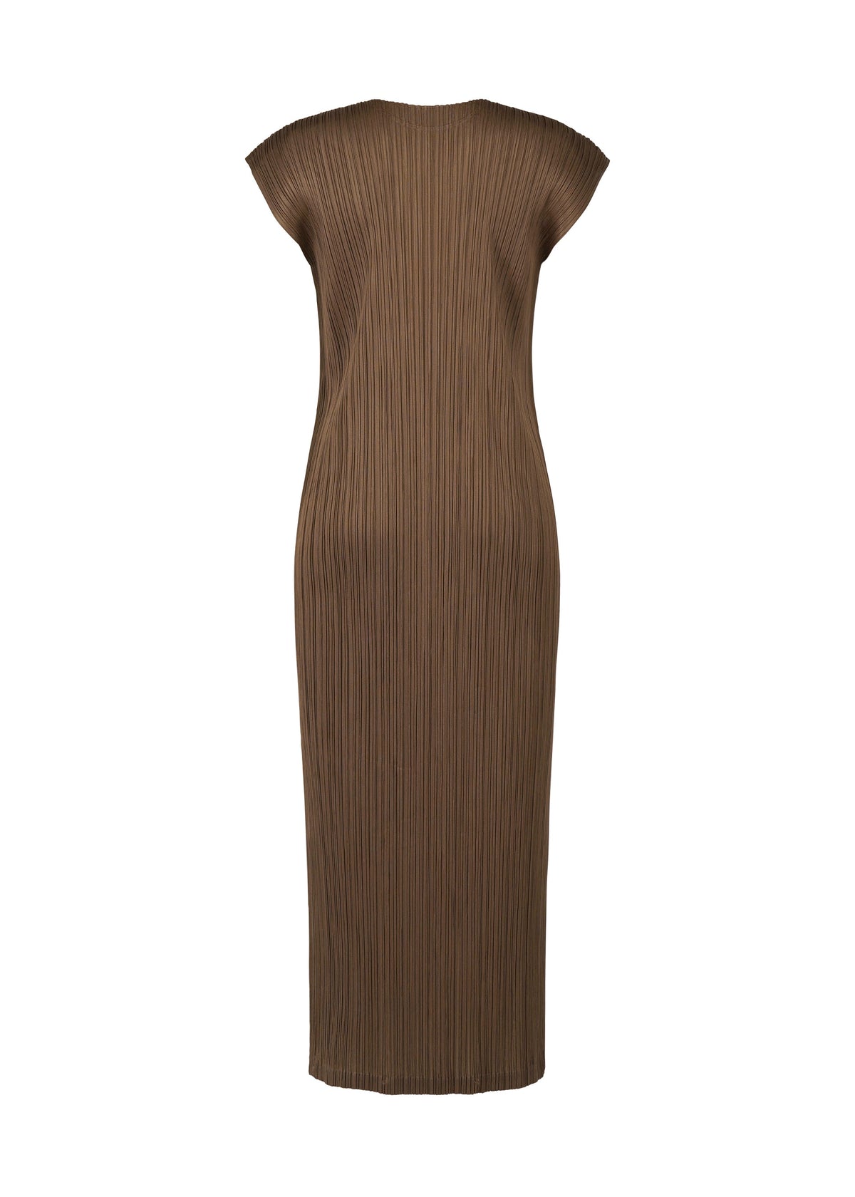 A detail shot of the PLEATS PLEASE ISSEY MIYAKE SWING SOLID dress.