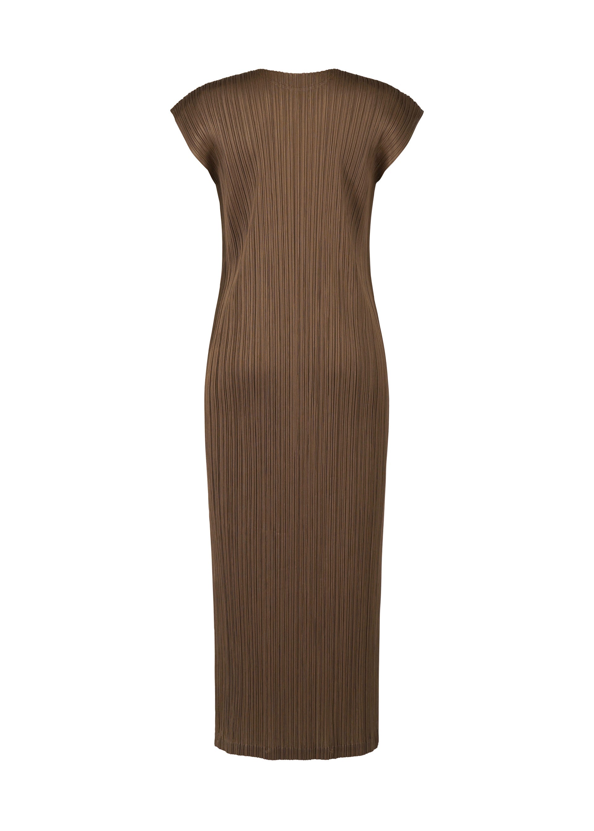 A detail shot of the PLEATS PLEASE ISSEY MIYAKE SWING SOLID dress.