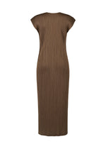 A detail shot of the PLEATS PLEASE ISSEY MIYAKE SWING SOLID dress.