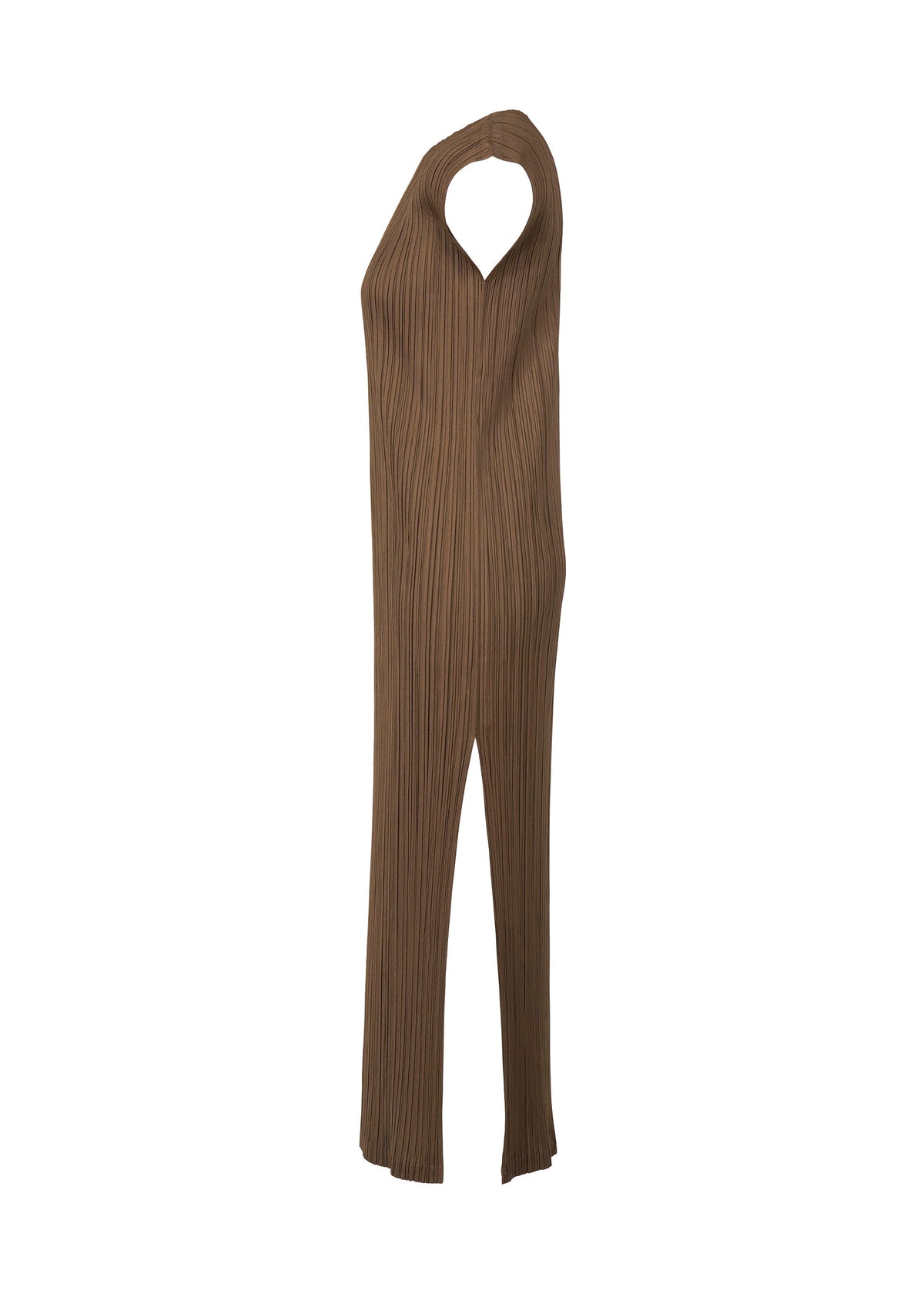 A detail shot of the PLEATS PLEASE ISSEY MIYAKE SWING SOLID dress.