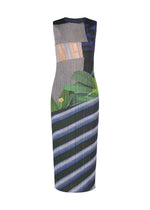 A product shot of the PLEATS PLEASE ISSEY MIYAKE CITY COLLAGE clothing in grey x navy (09).