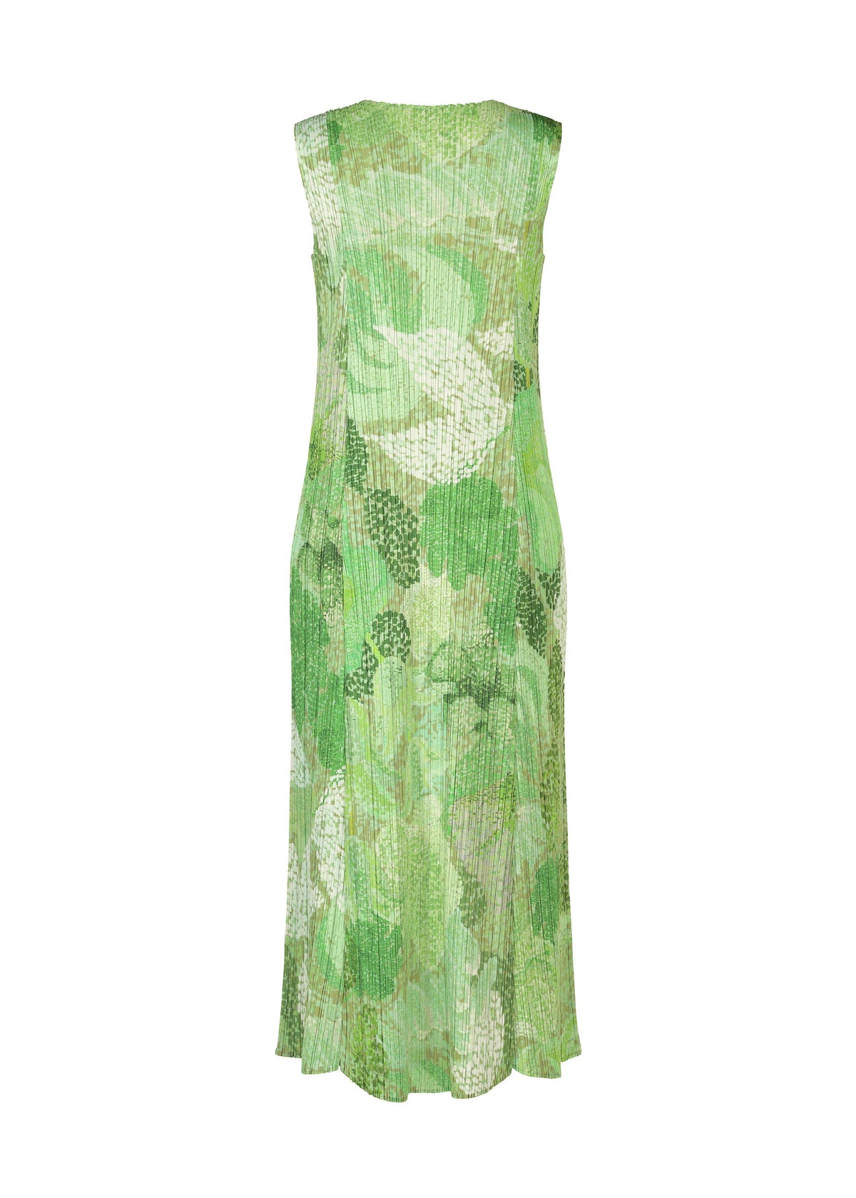 A detail shot of the PLEATS PLEASE ISSEY MIYAKE FOGGY FOREST dress.