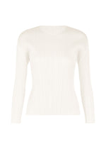 A product shot of the PLEATS PLEASE ISSEY MIYAKE MONTHLY COLORS FEBRUARY shirt in white (01).