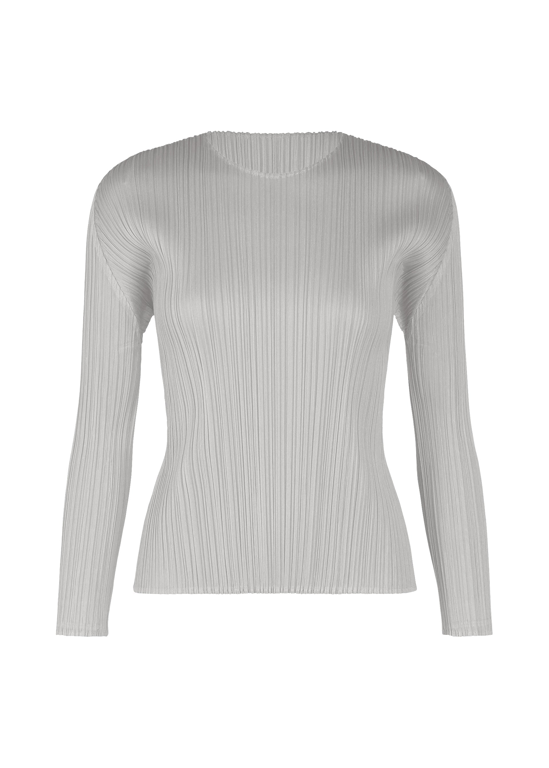 A product shot of the PLEATS PLEASE ISSEY MIYAKE MONTHLY COLORS FEBRUARY shirt in light grey (10).