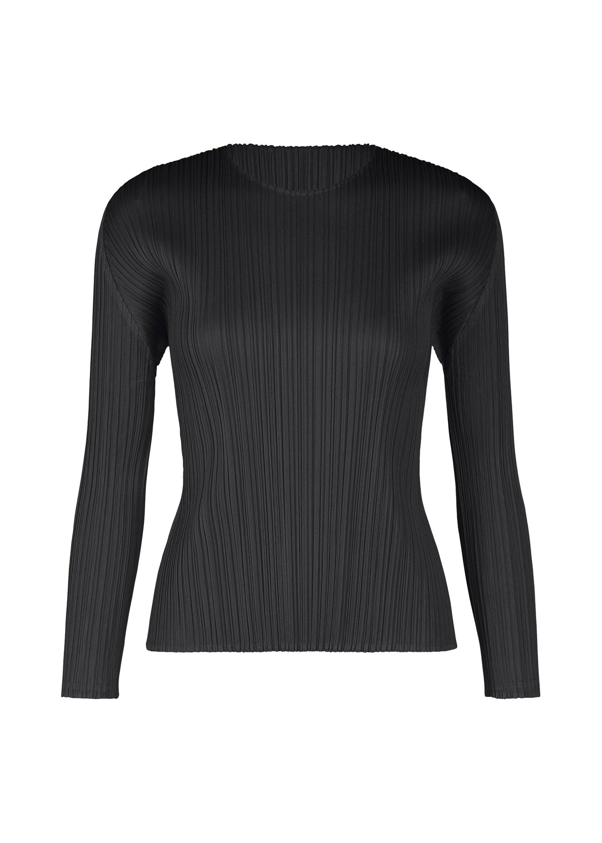A product shot of the PLEATS PLEASE ISSEY MIYAKE MONTHLY COLORS FEBRUARY shirt in black (15).