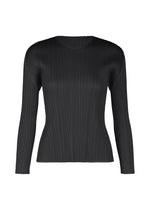 A product shot of the PLEATS PLEASE ISSEY MIYAKE MONTHLY COLORS FEBRUARY shirt in black (15).