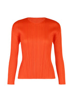 A product shot of the PLEATS PLEASE ISSEY MIYAKE MONTHLY COLORS FEBRUARY shirt in red (24).