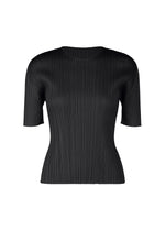 A product shot of the PLEATS PLEASE ISSEY MIYAKE MONTHLY COLORS APRIL shirt in black (15).