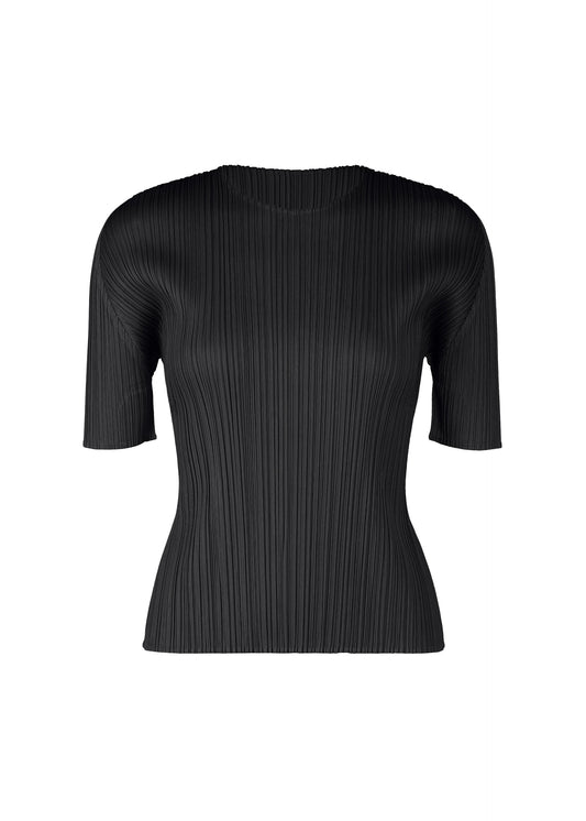 A product shot of the PLEATS PLEASE ISSEY MIYAKE MONTHLY COLORS APRIL shirt in black (15).