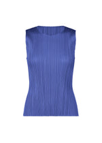 A product shot of the PLEATS PLEASE ISSEY MIYAKE MONTHLY COLORS MAY top in blue (72).