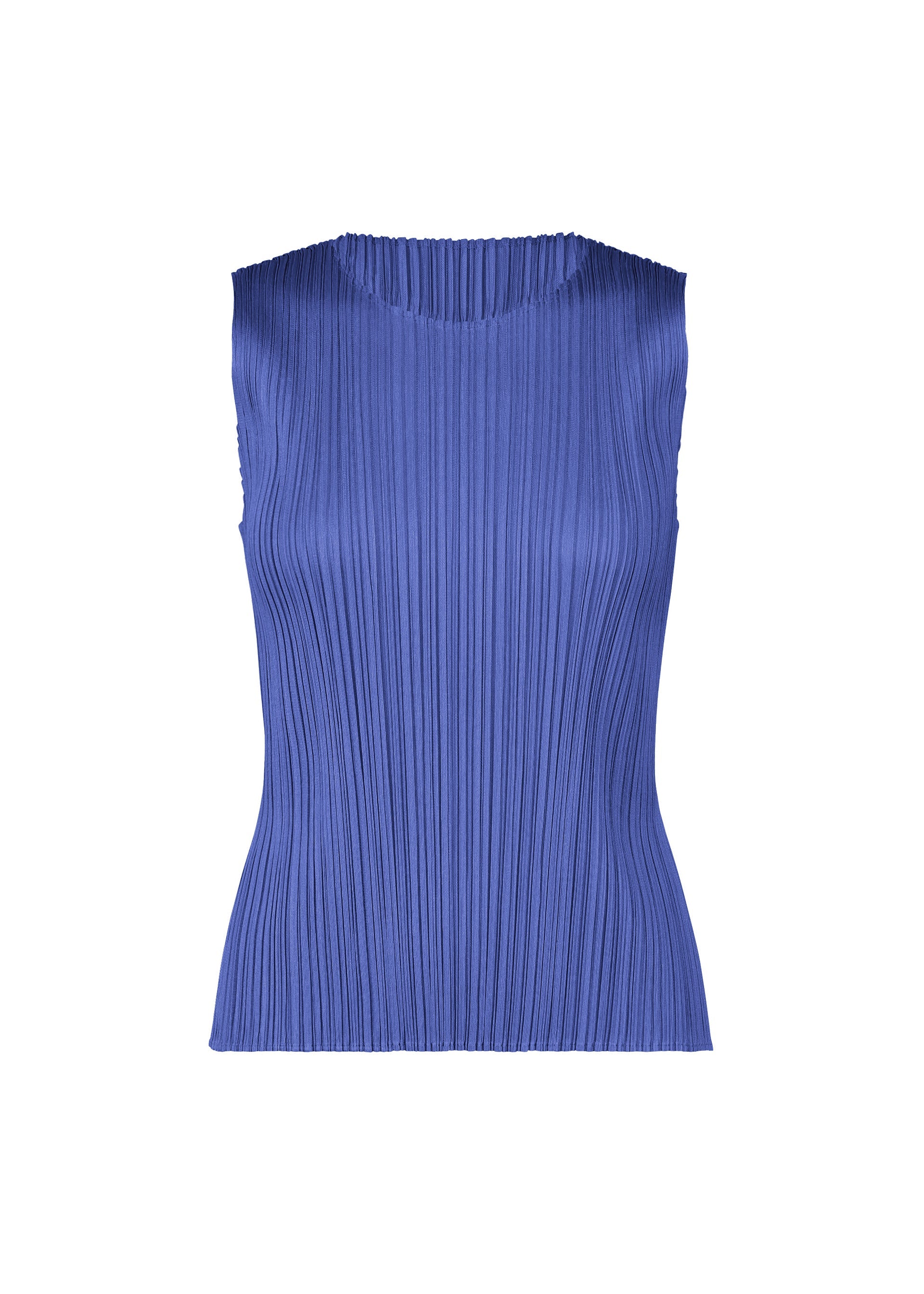 A product shot of the PLEATS PLEASE ISSEY MIYAKE MONTHLY COLORS MAY top in blue (72).