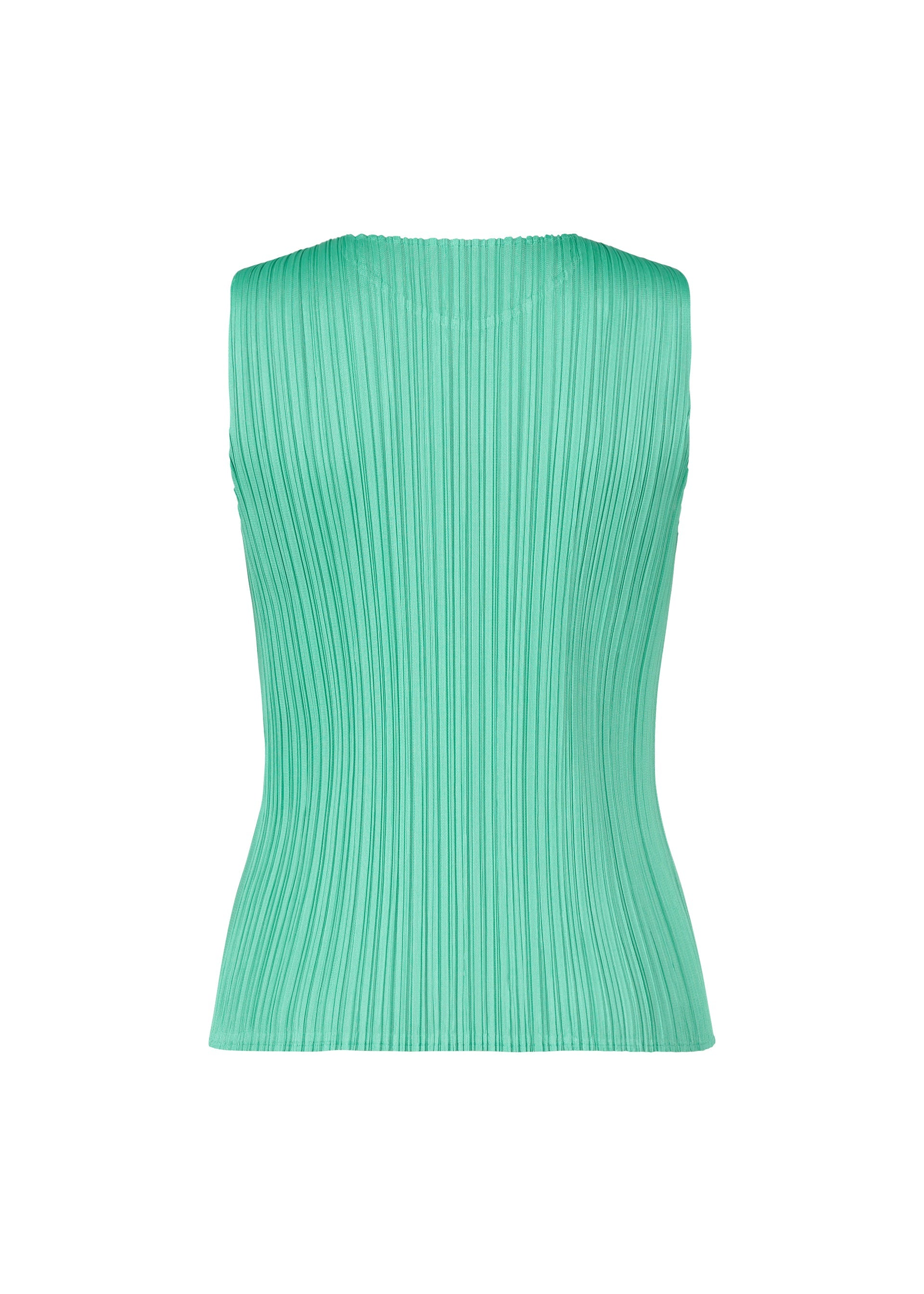 A detail shot of the PLEATS PLEASE ISSEY MIYAKE MONTHLY COLORS MAY top.