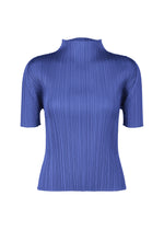 A product shot of the PLEATS PLEASE ISSEY MIYAKE MONTHLY COLORS MAY top in blue (72).