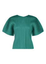 A product shot of the PLEATS PLEASE ISSEY MIYAKE MONTHLY COLORS : JUNE shirt in blue green.
