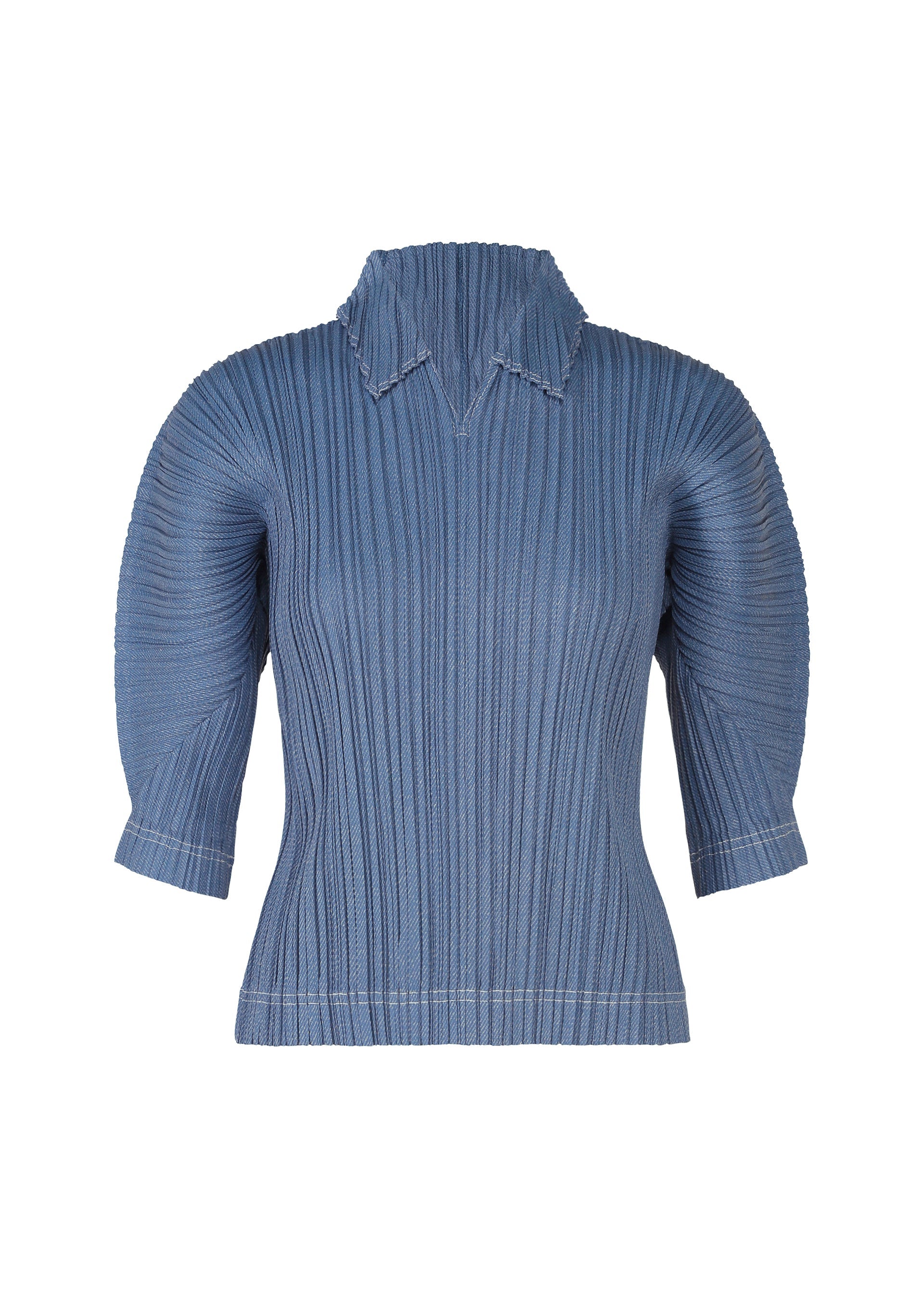 COTTON DENIM V-neck Top Navy – The official ISSEY MIYAKE ONLINE