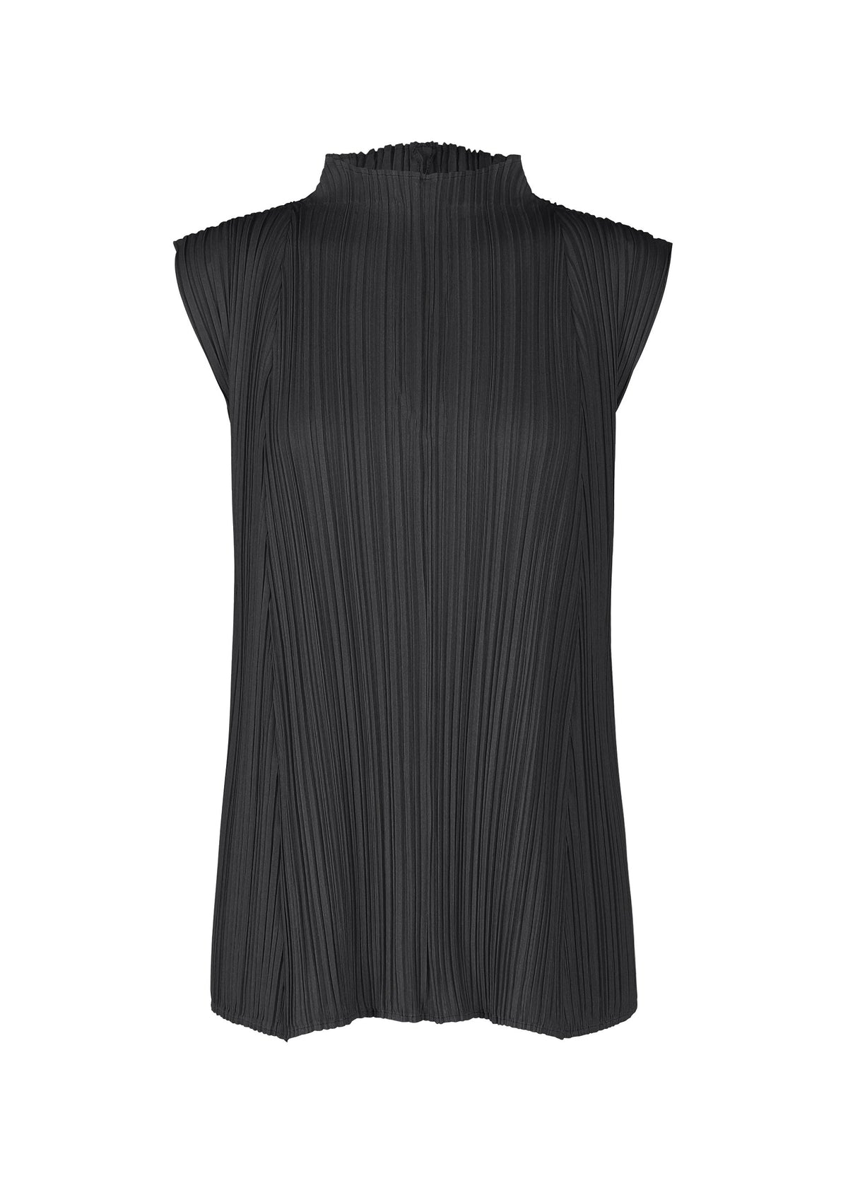 A product shot of the PLEATS PLEASE ISSEY MIYAKE MELLOW PLEATS shirt in black (15).