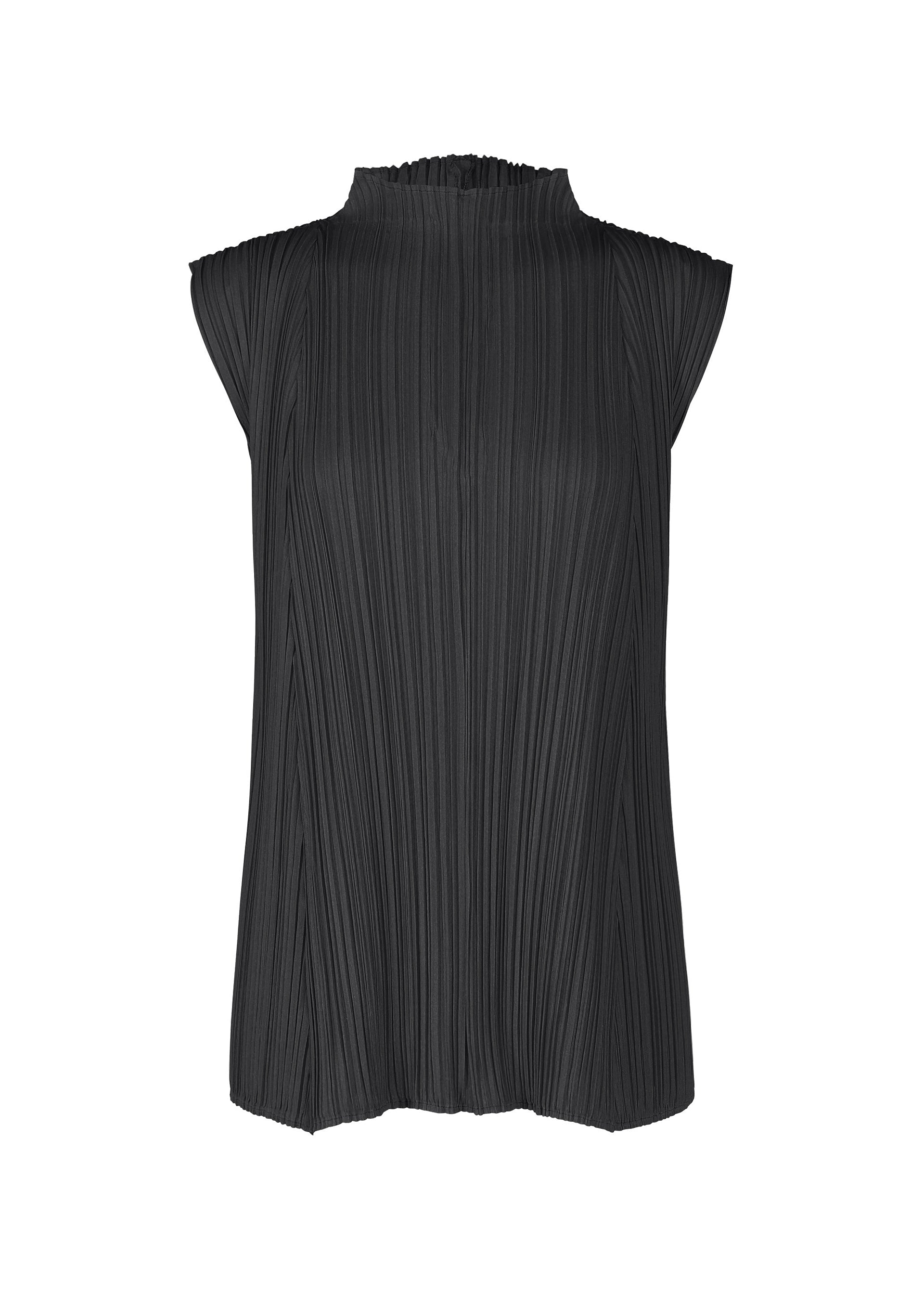 A product shot of the PLEATS PLEASE ISSEY MIYAKE MELLOW PLEATS shirt in black (15).