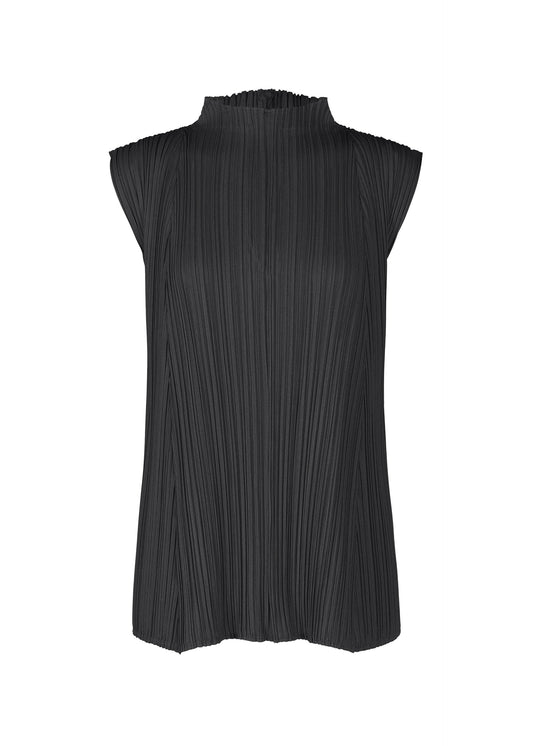 A product shot of the PLEATS PLEASE ISSEY MIYAKE MELLOW PLEATS shirt in black (15).
