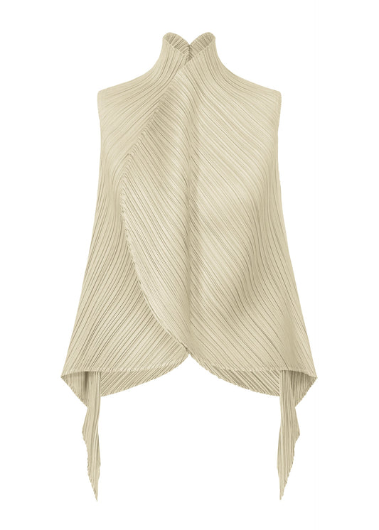 A product shot of the PLEATS PLEASE ISSEY MIYAKE LEAF shirt in greige (42).