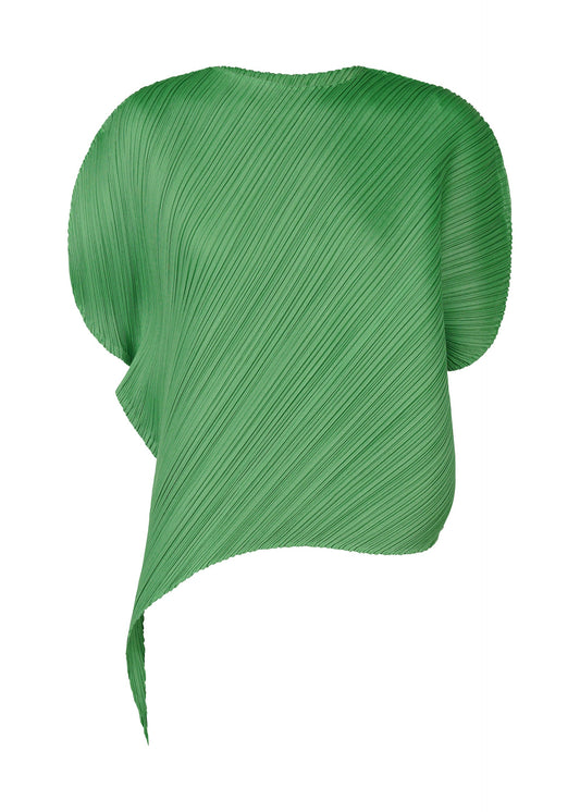 A product shot of the PLEATS PLEASE ISSEY MIYAKE LEAF shirt in grass green (63).